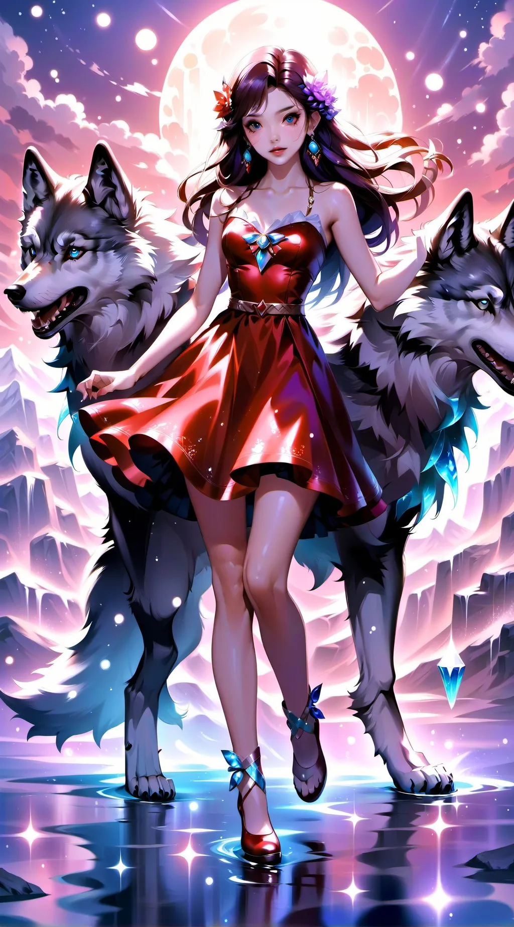 ai character: Wolf Girl background