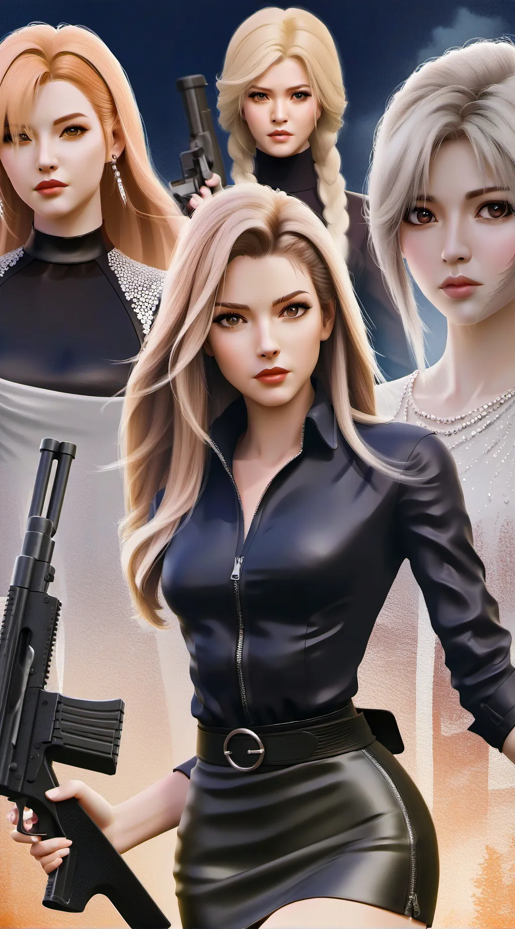 ai character: ex and her Friends background