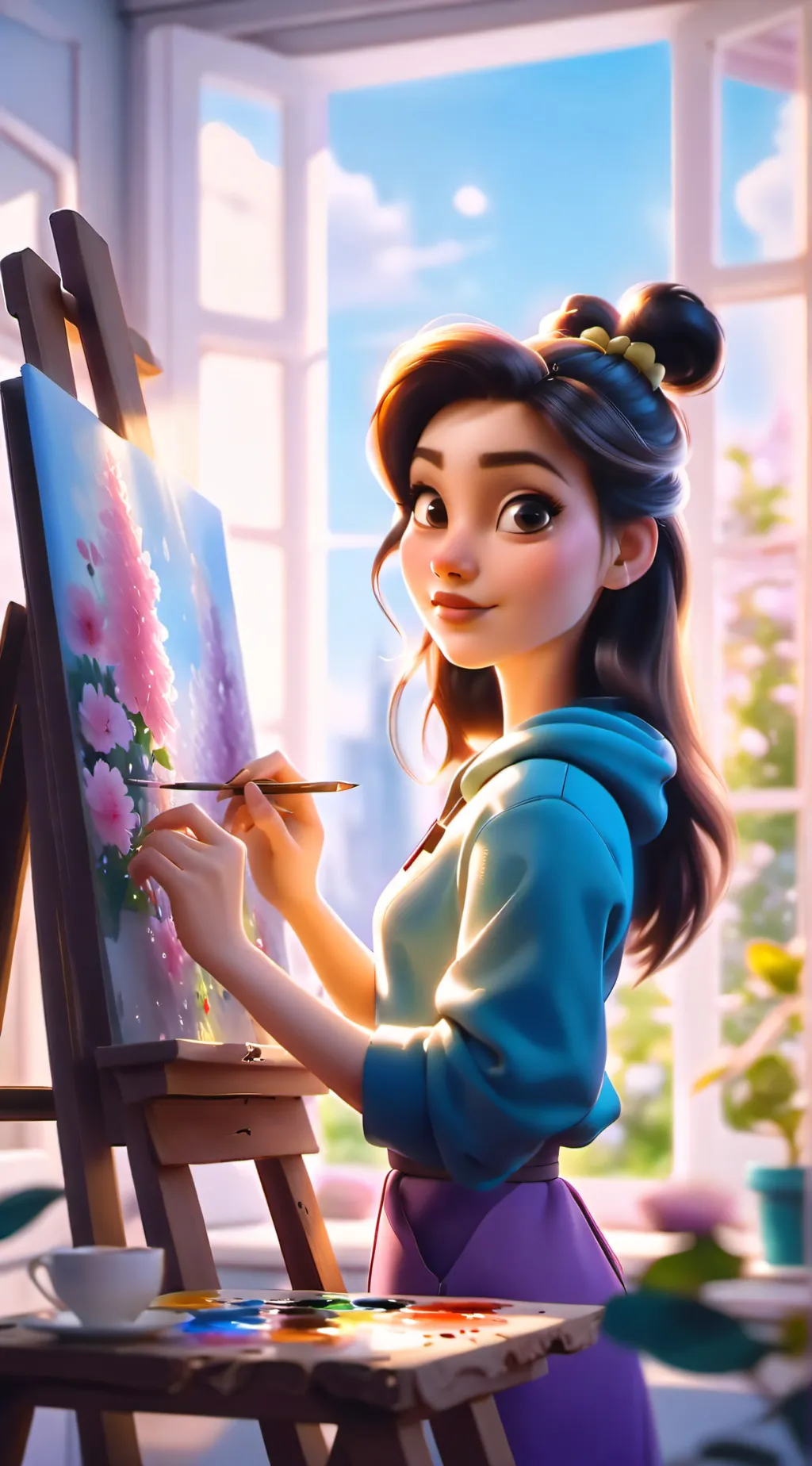 ai character: Aria background