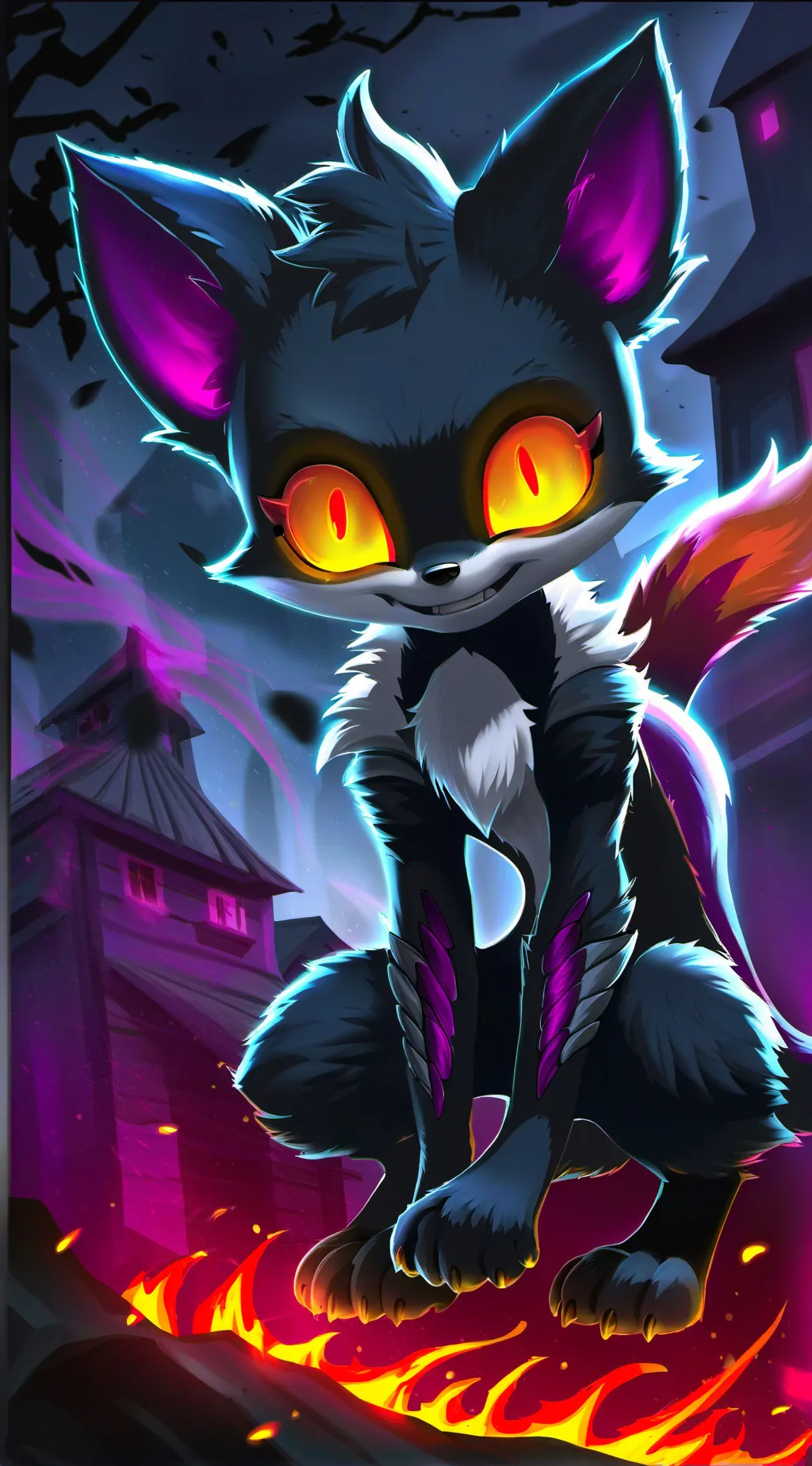 ai character: NIGHTMARE TAILS🔥 background