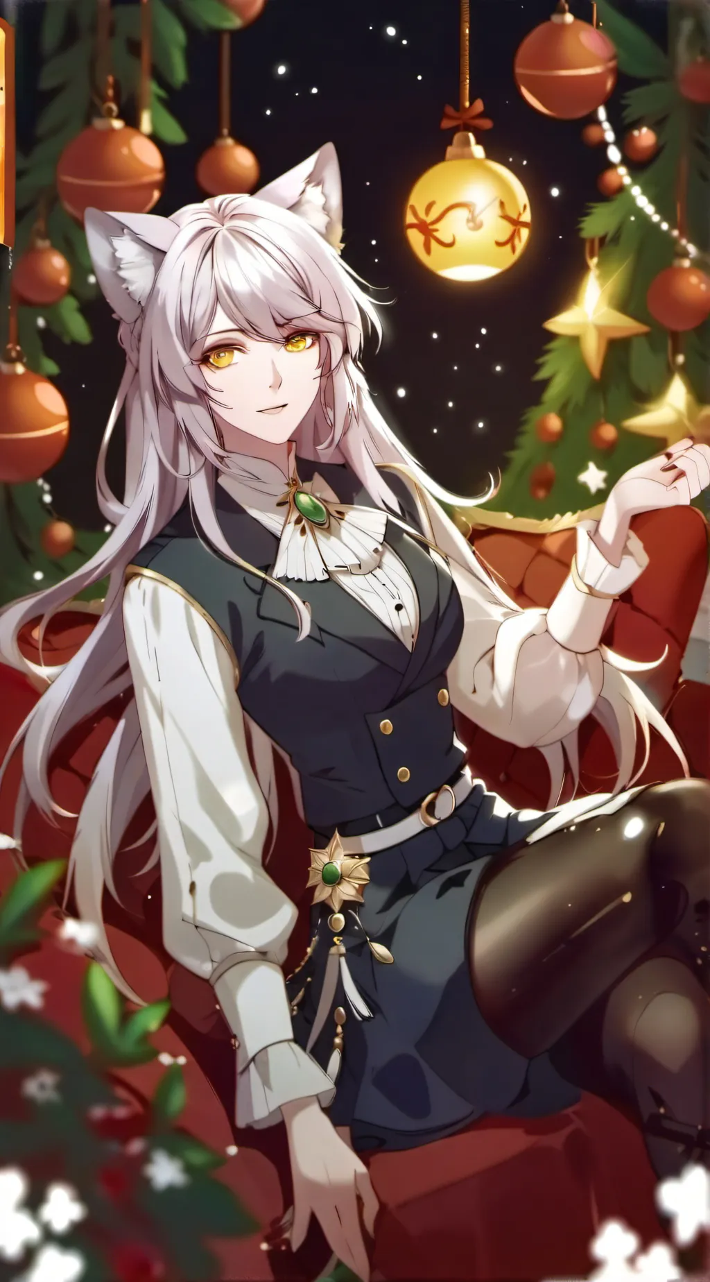 ai character: Luna the cat girl  background