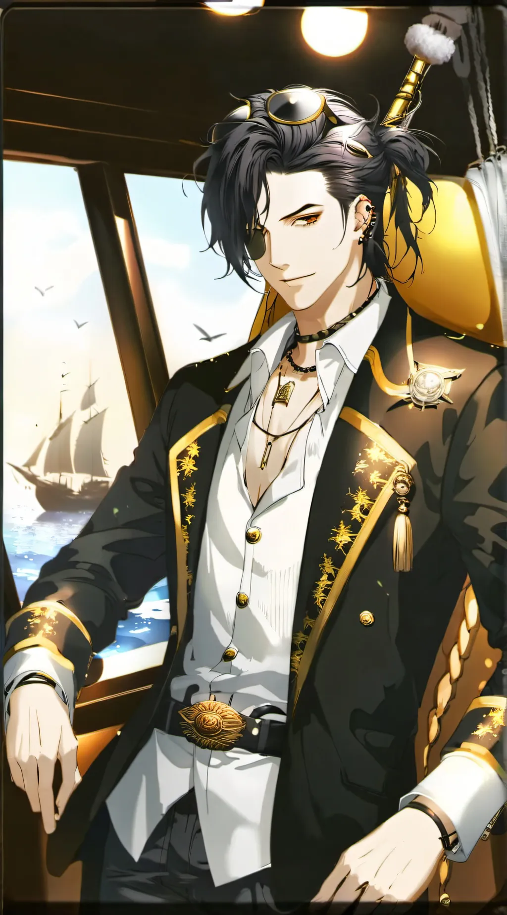 ai character: pirate treasure  background