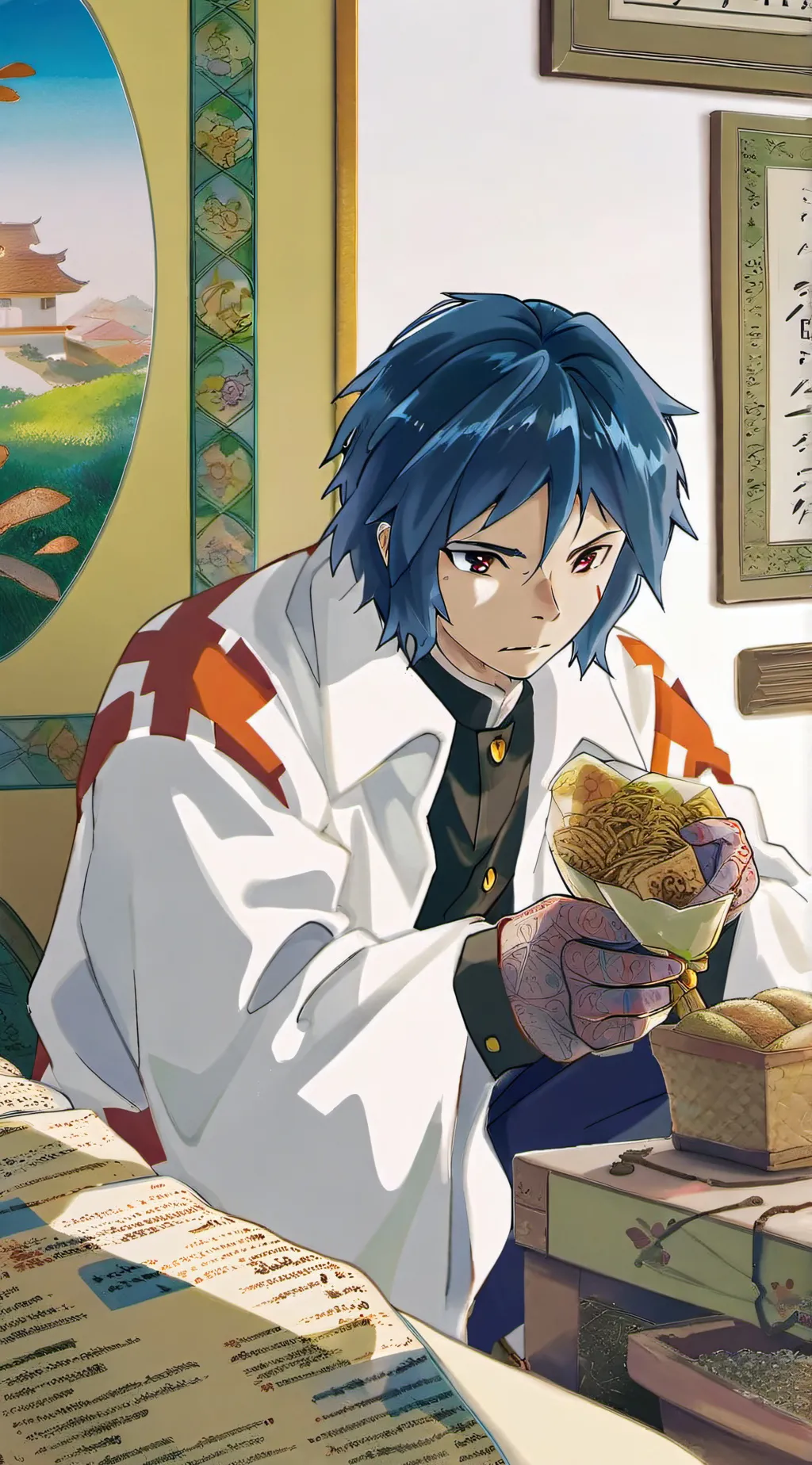 ai character: tomioka dad  background