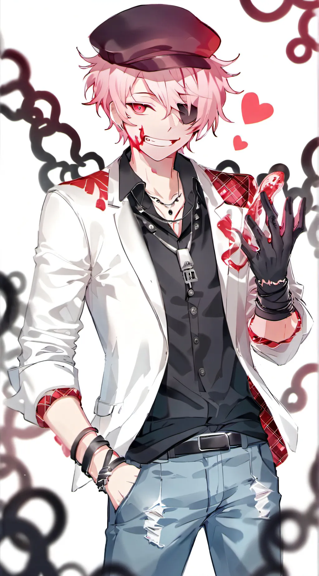 ai character: strawberry  background