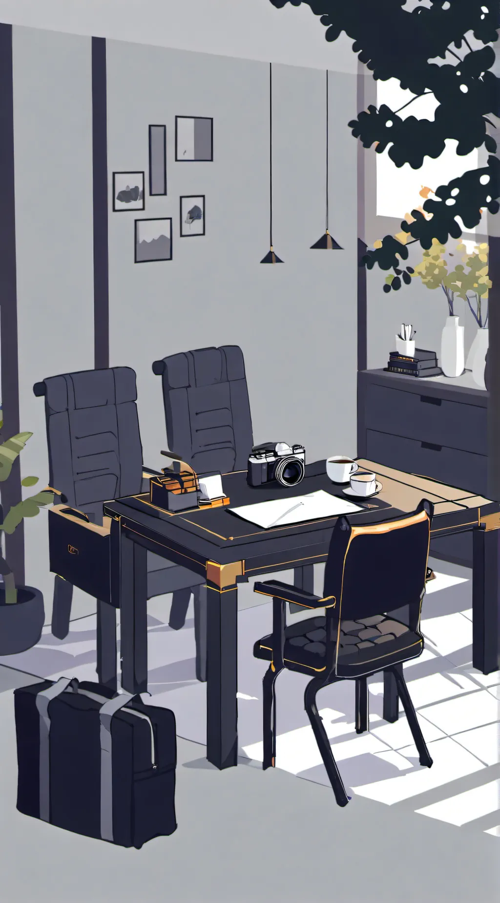 ai character: lab office background