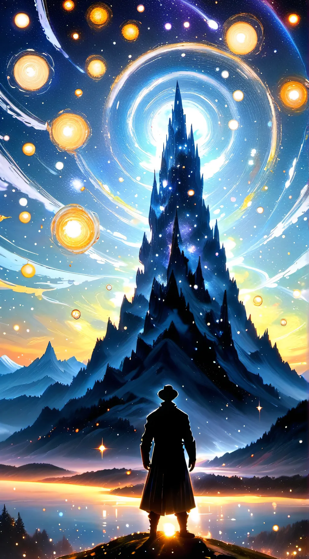 ai character: Man on the edge background