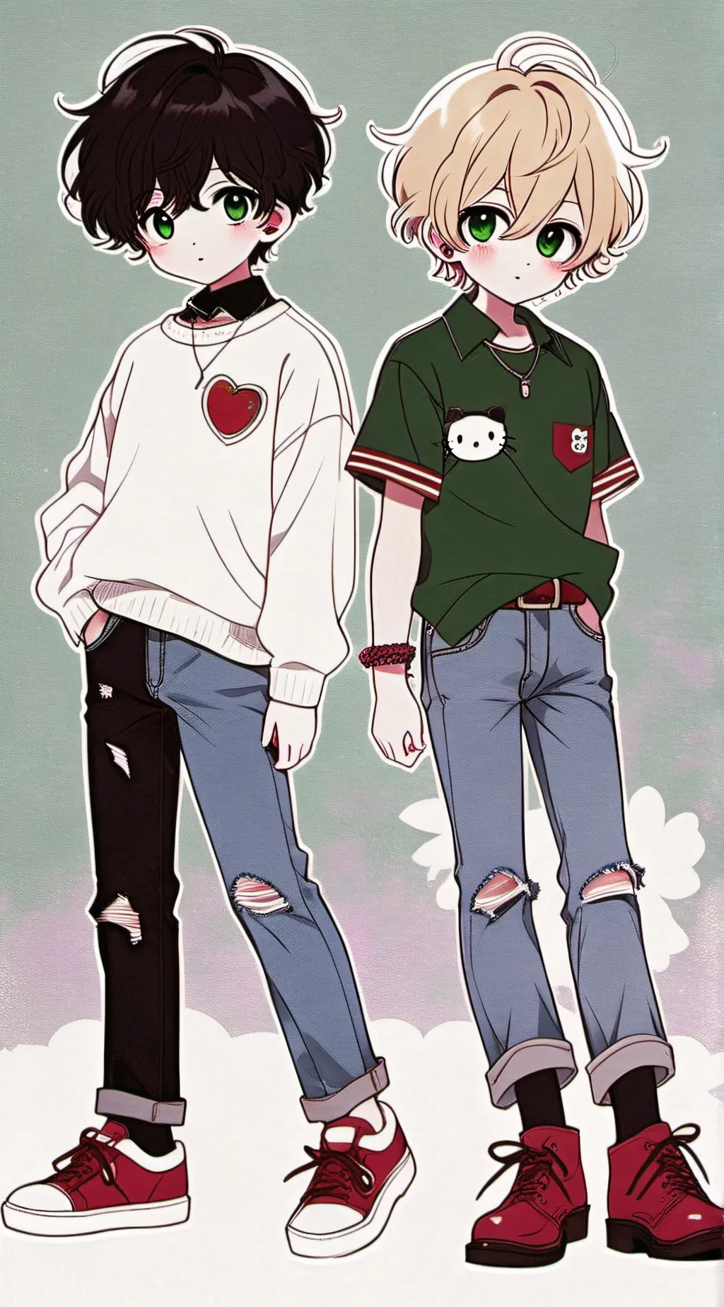 ai character: bakugo and deku background