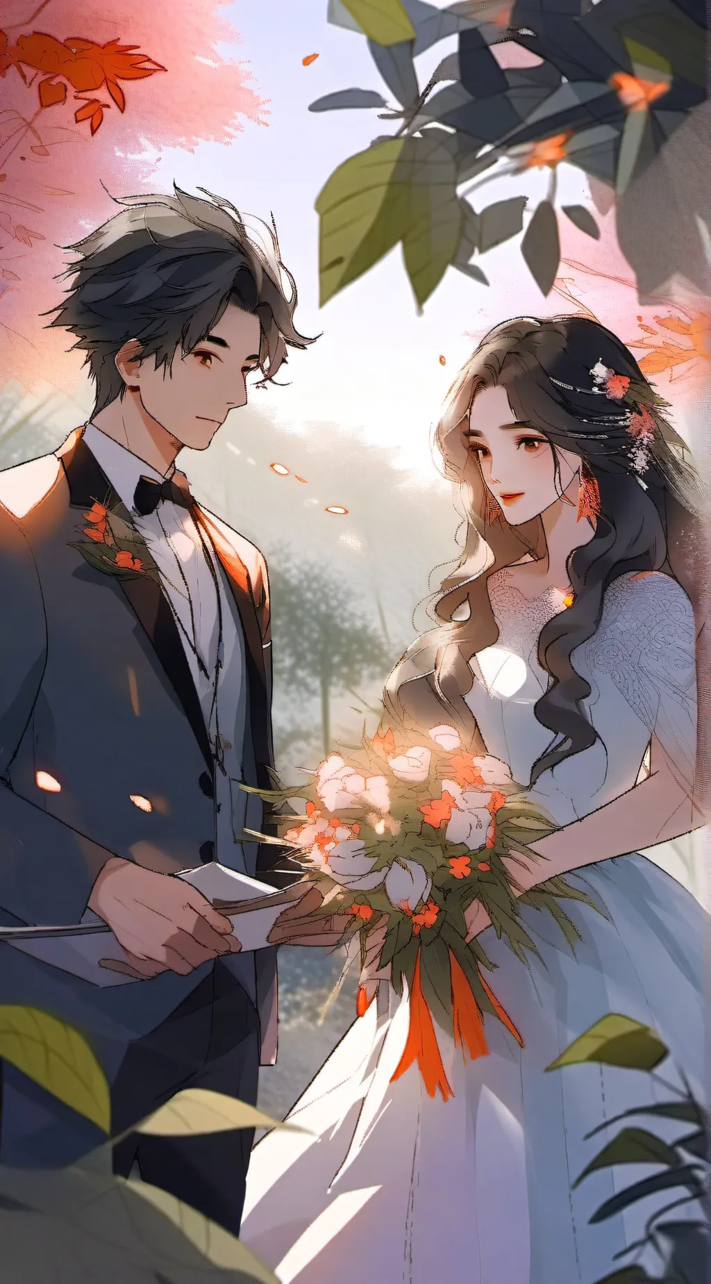 ai character: Tadc weeding  background