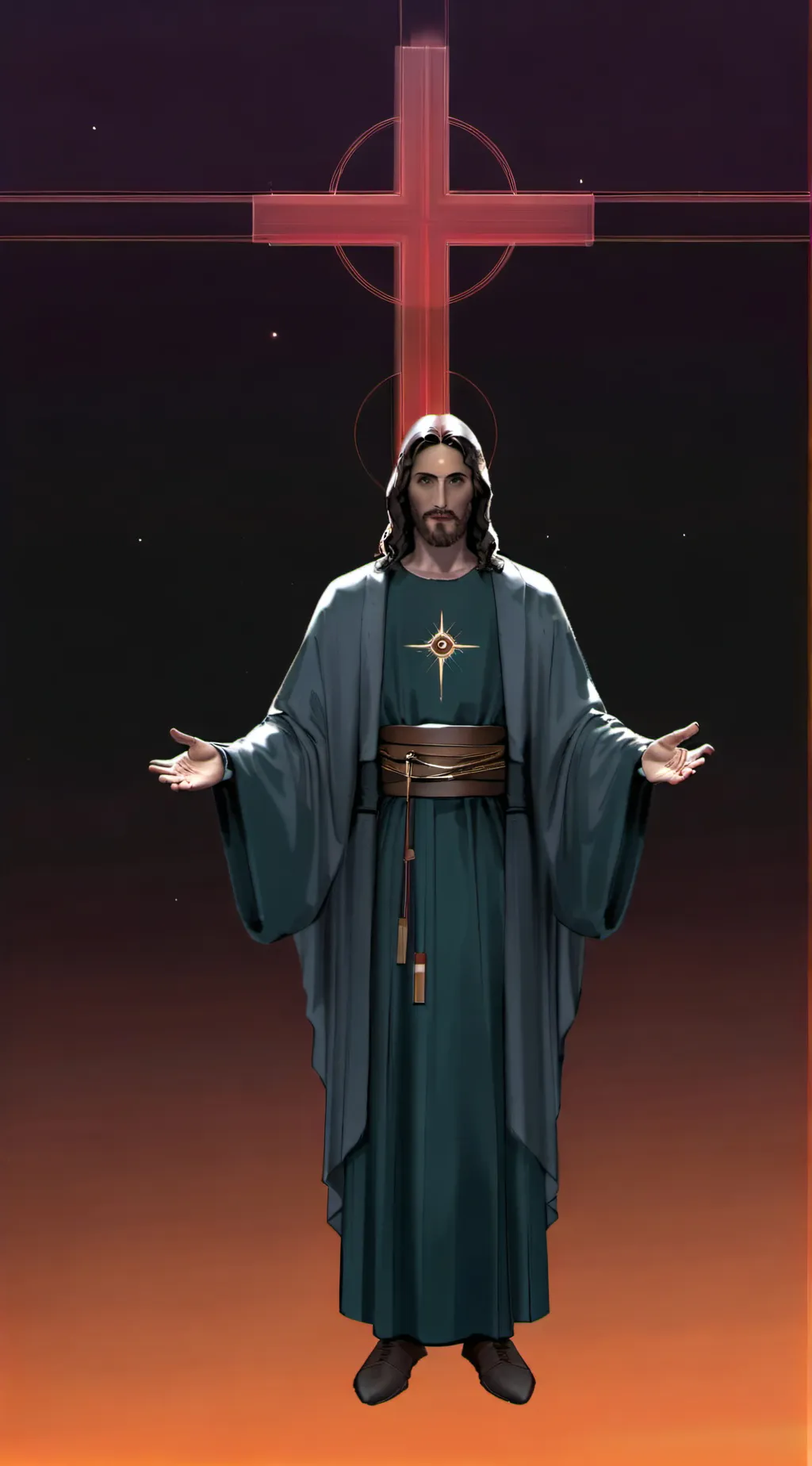 ai character: Jesus background
