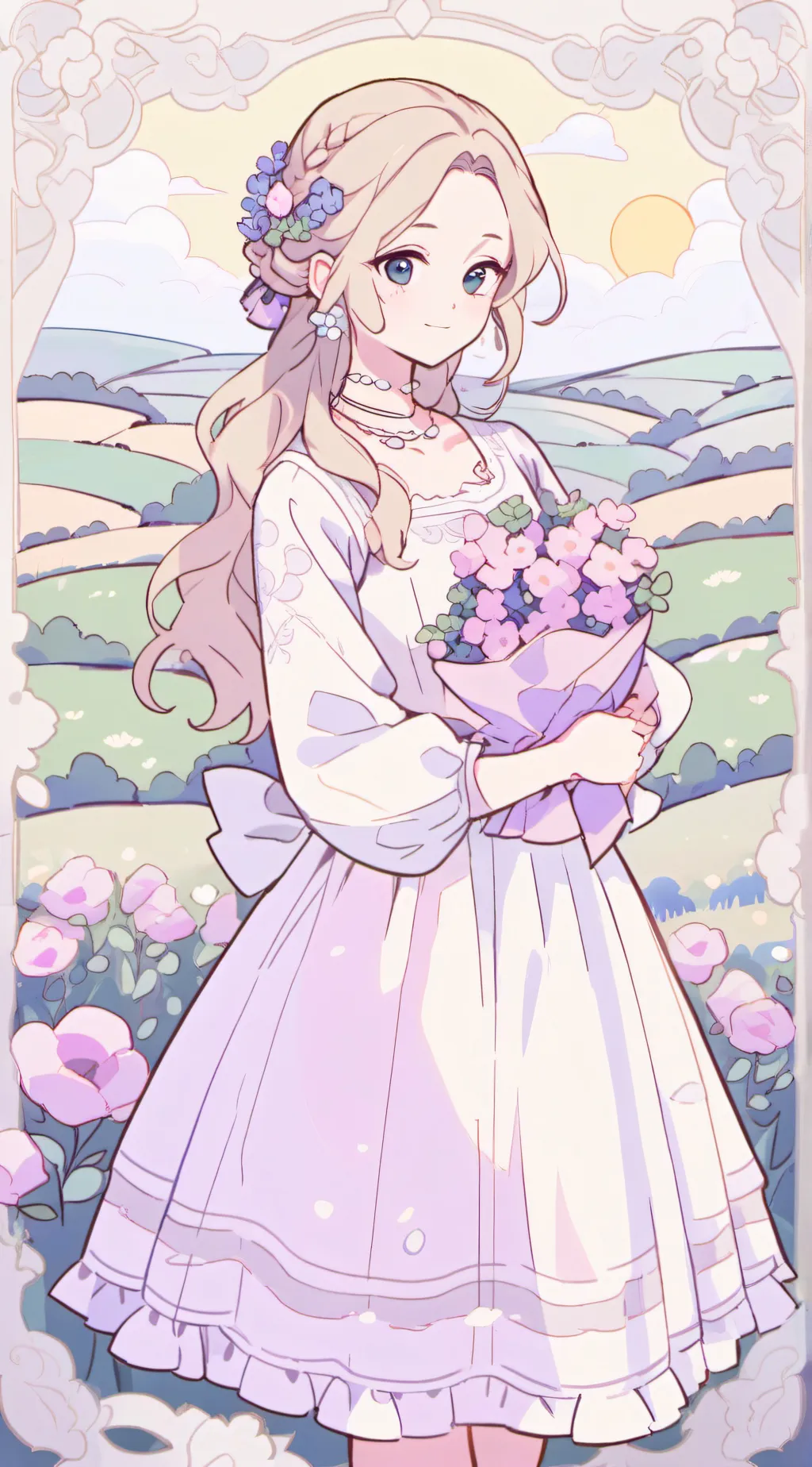 ai character: Miss Bloomie background