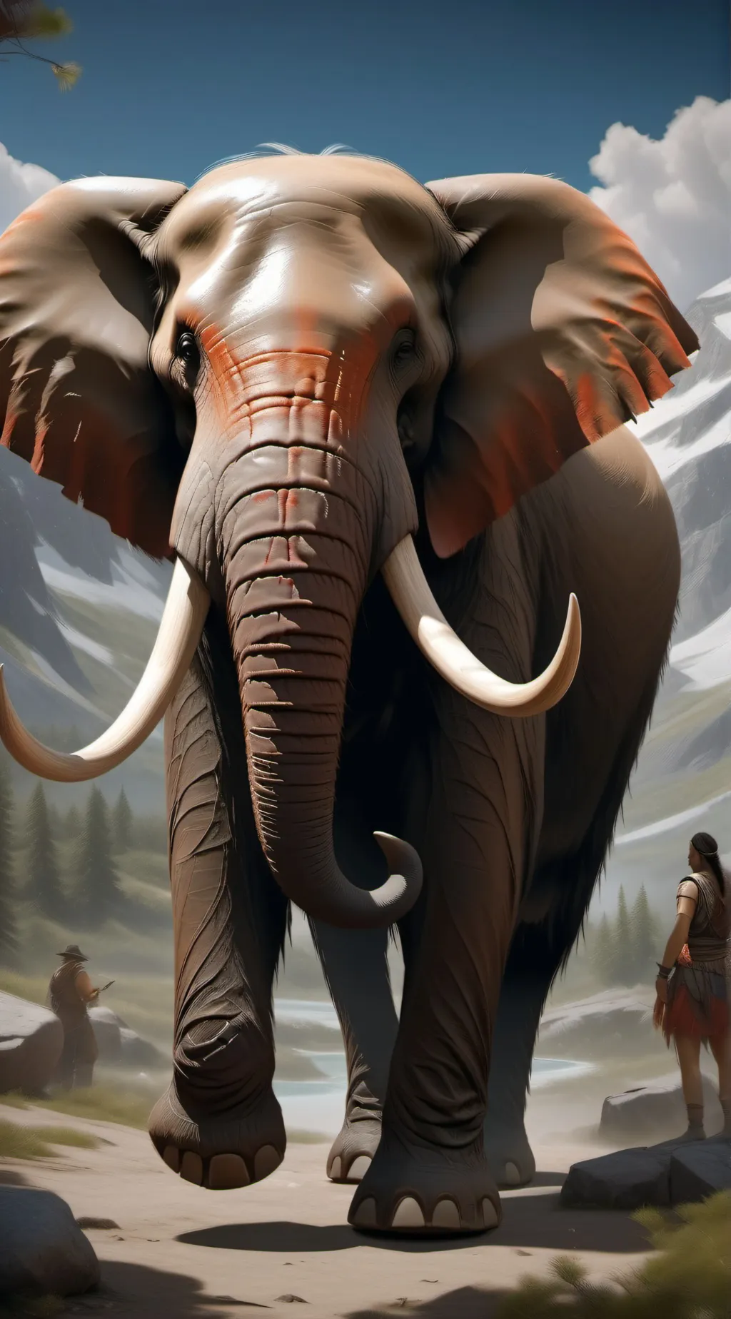 ai character: Palaeoloxodon  background