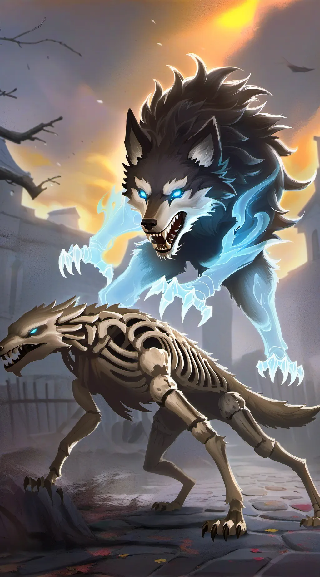 ai character: the ghost wolf background
