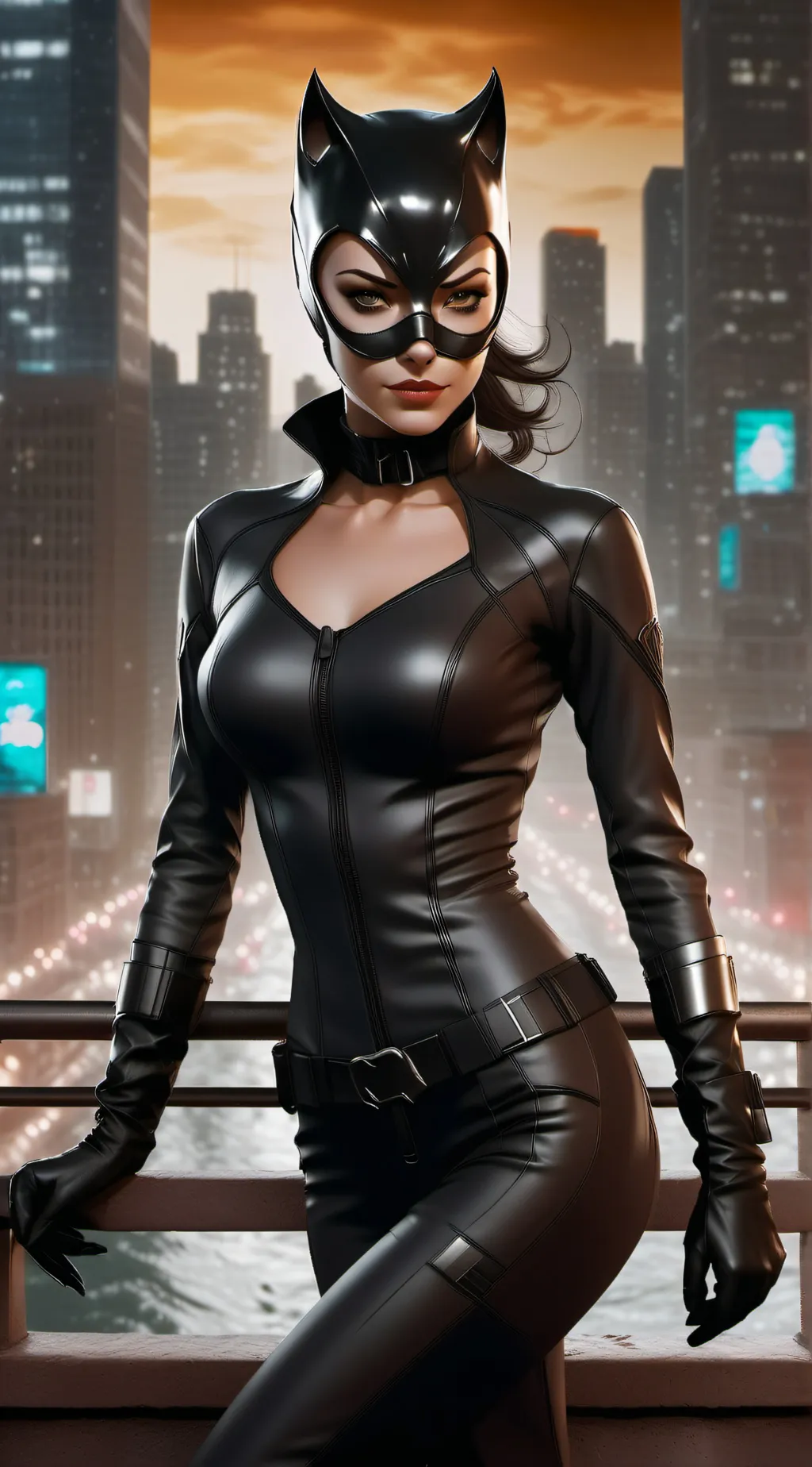 ai character: Catwoman  background