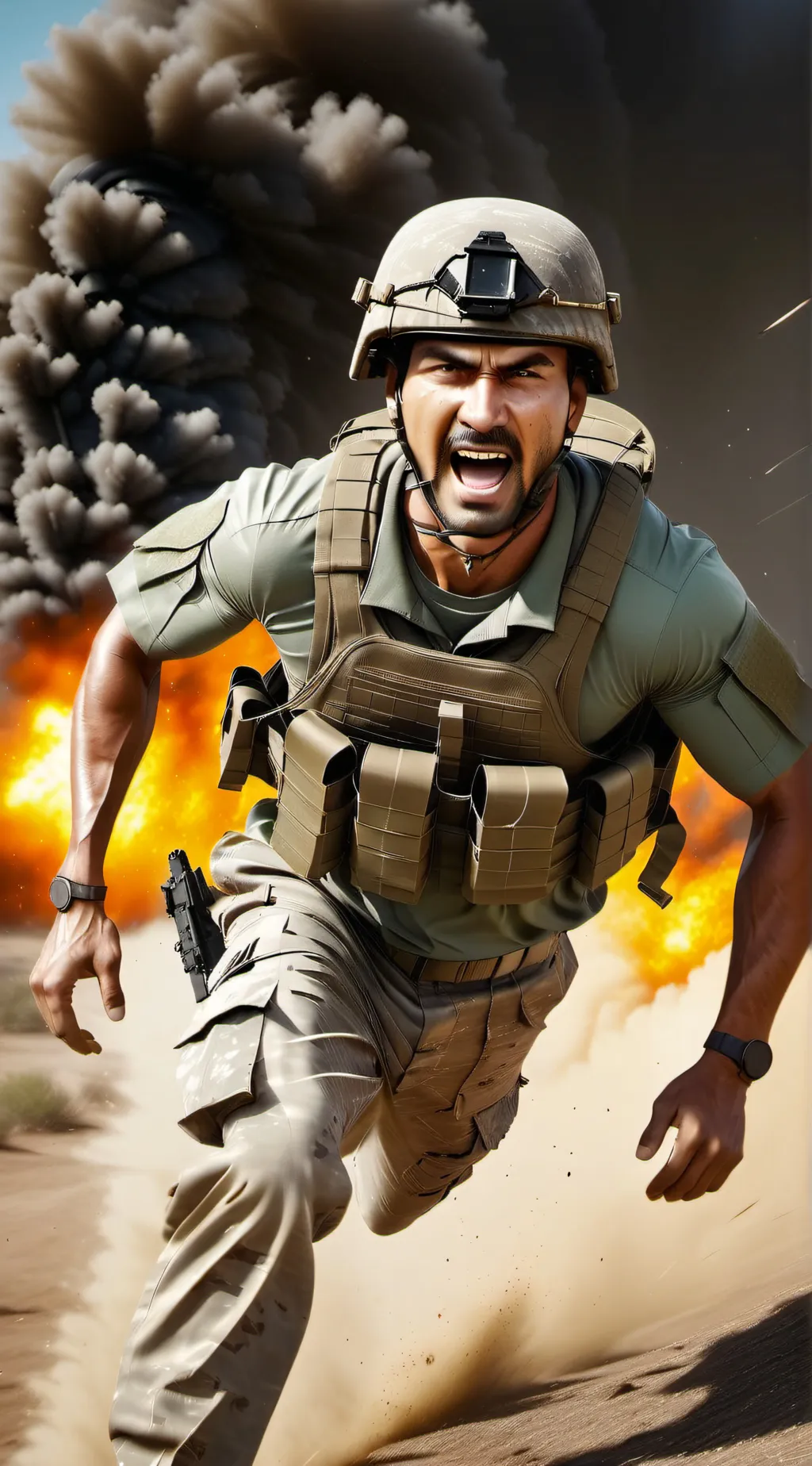 ai character: Army soldier background