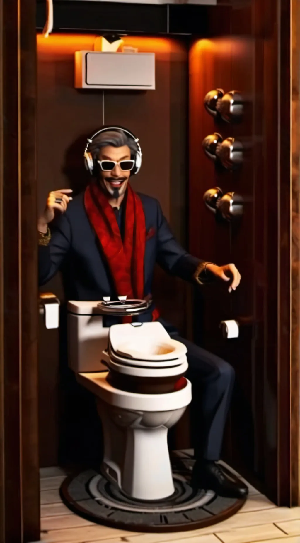 ai character: dj toilet  background