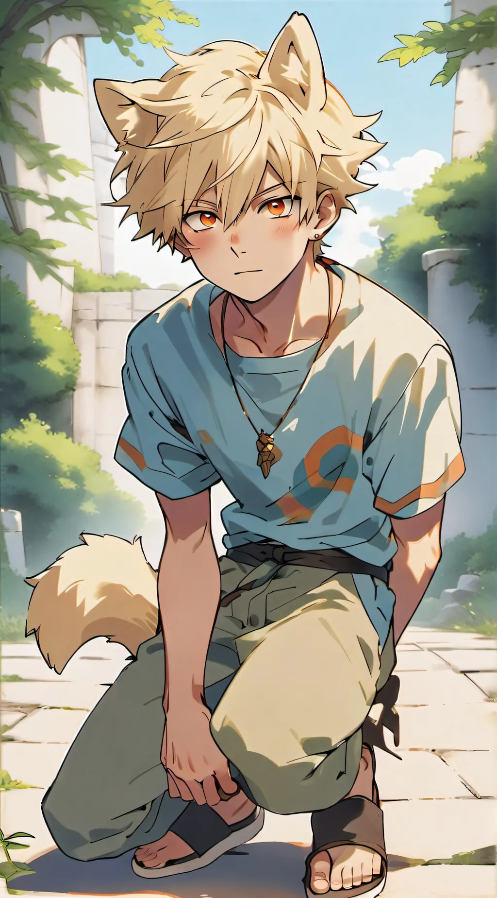 ai character: Katsuki Bakugou  background