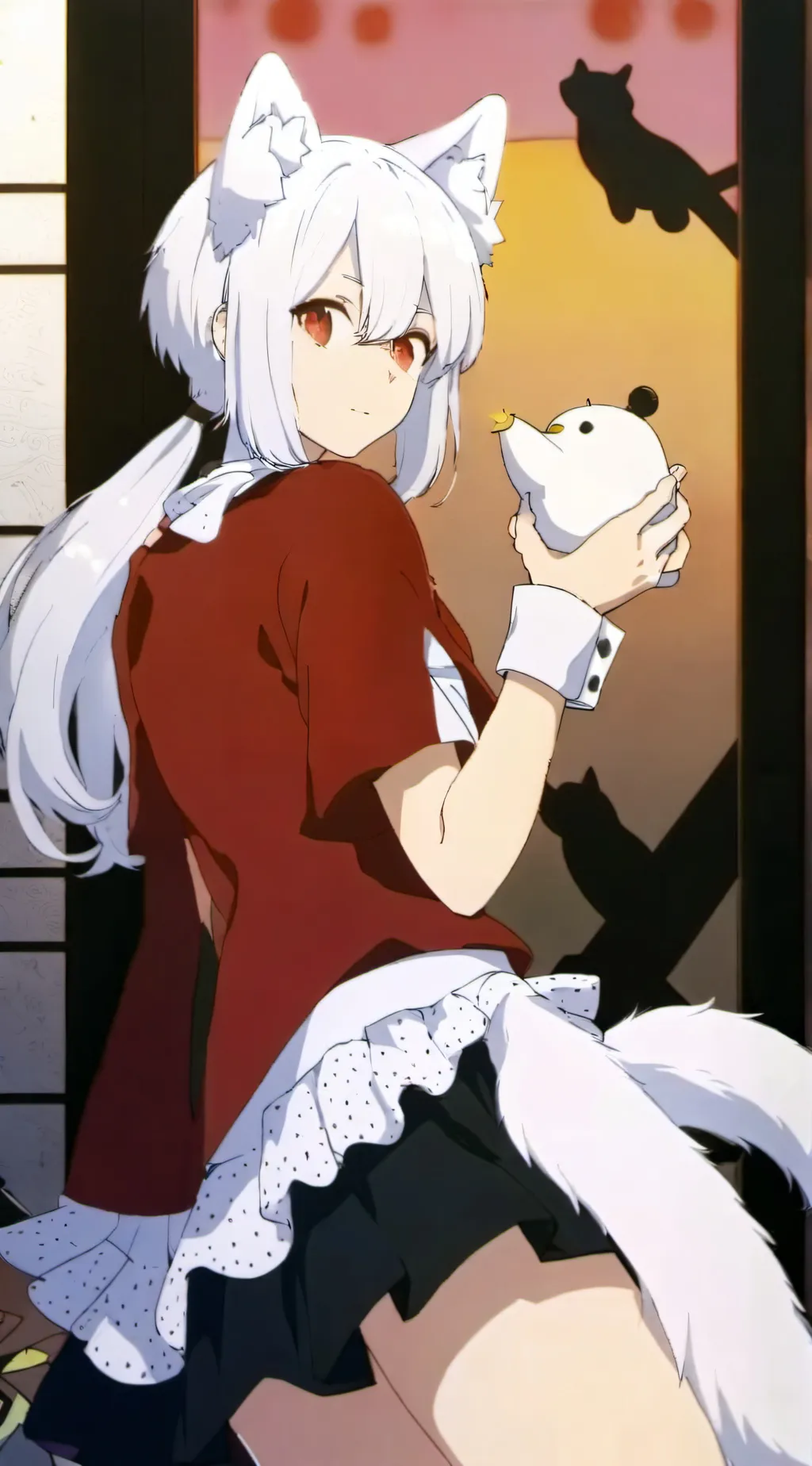 ai character: cat girl background