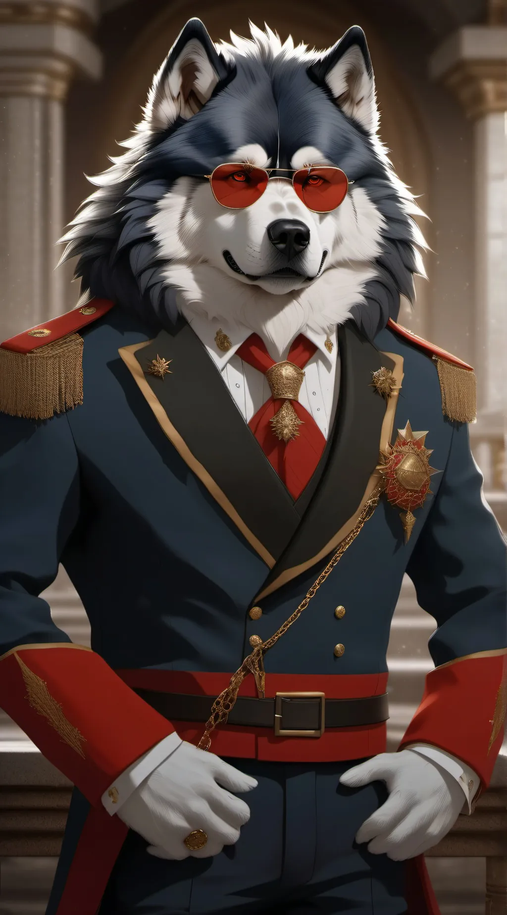 ai character: Great red siberian background