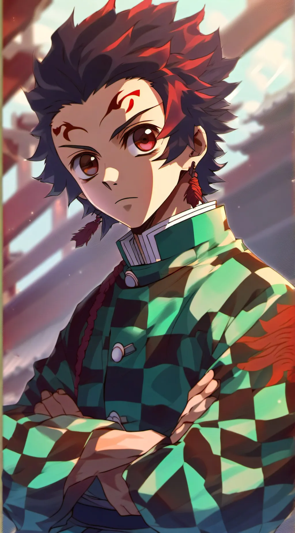 ai character: Tanjiro Kamado background