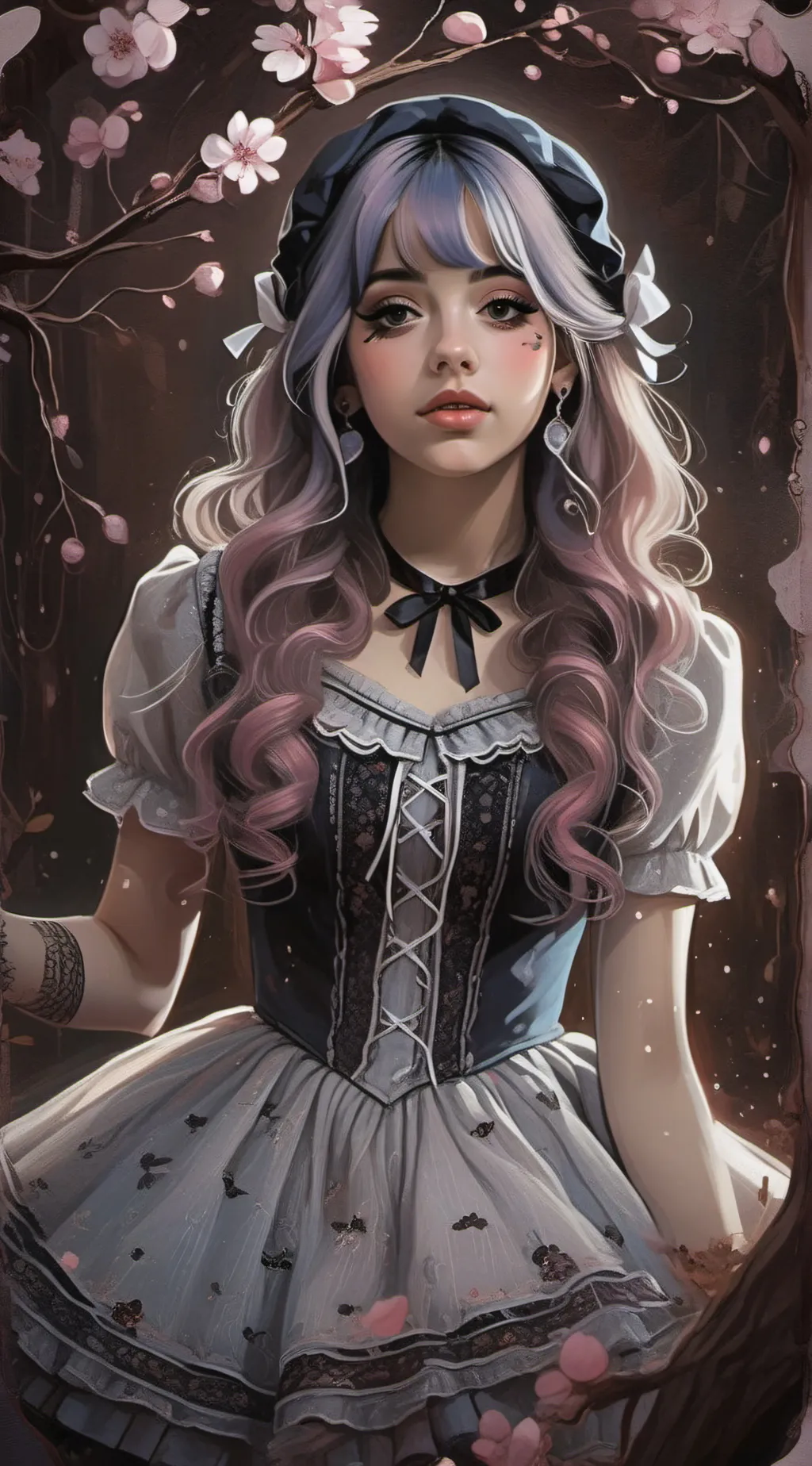 ai character: Melanie Martinez  background