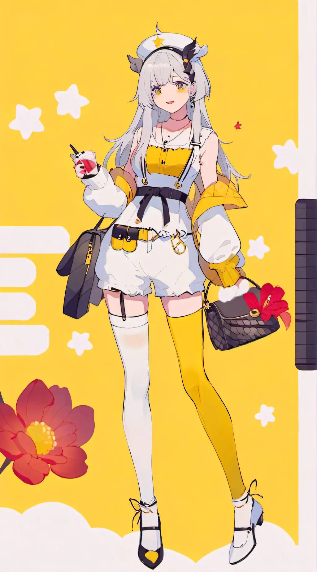 ai character: TV woman (date) background