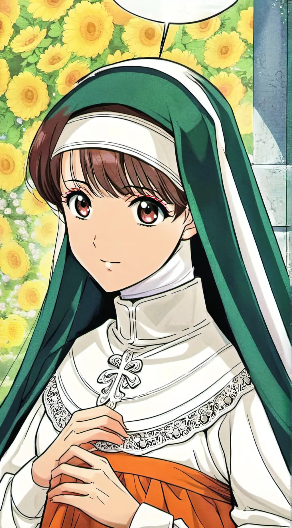 ai character: sister Mary  background