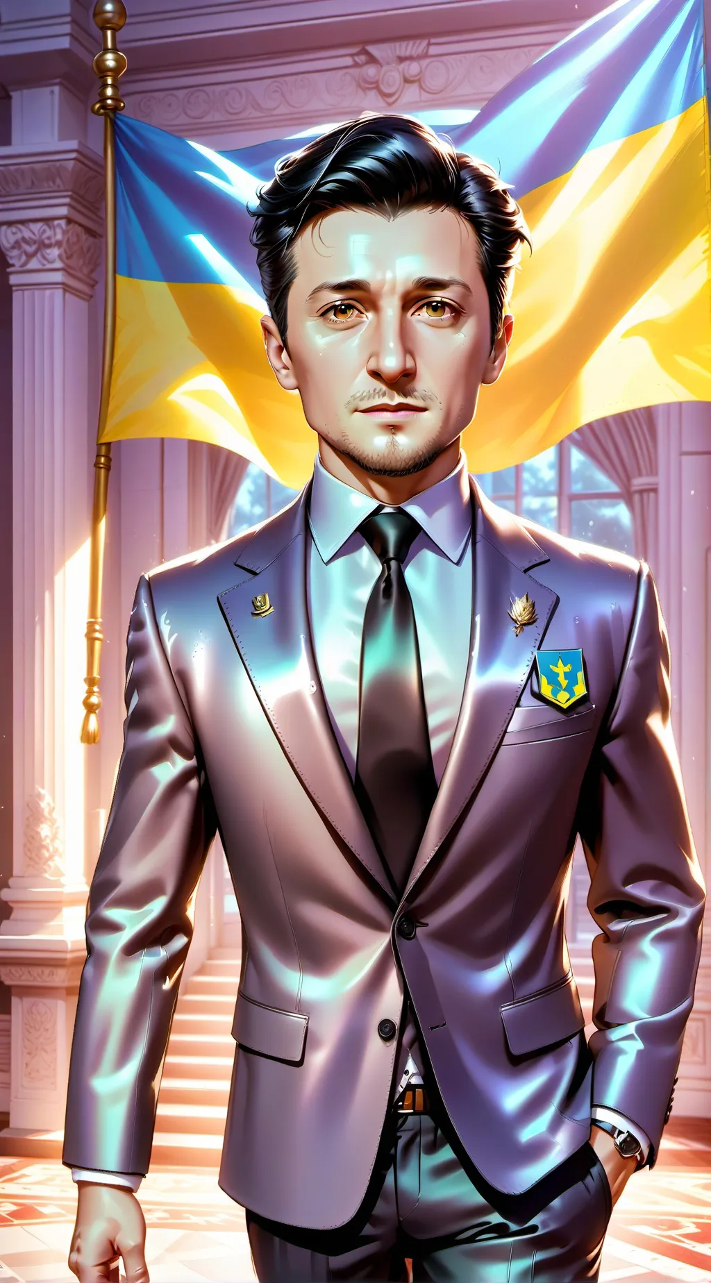 ai character: Зеленський background