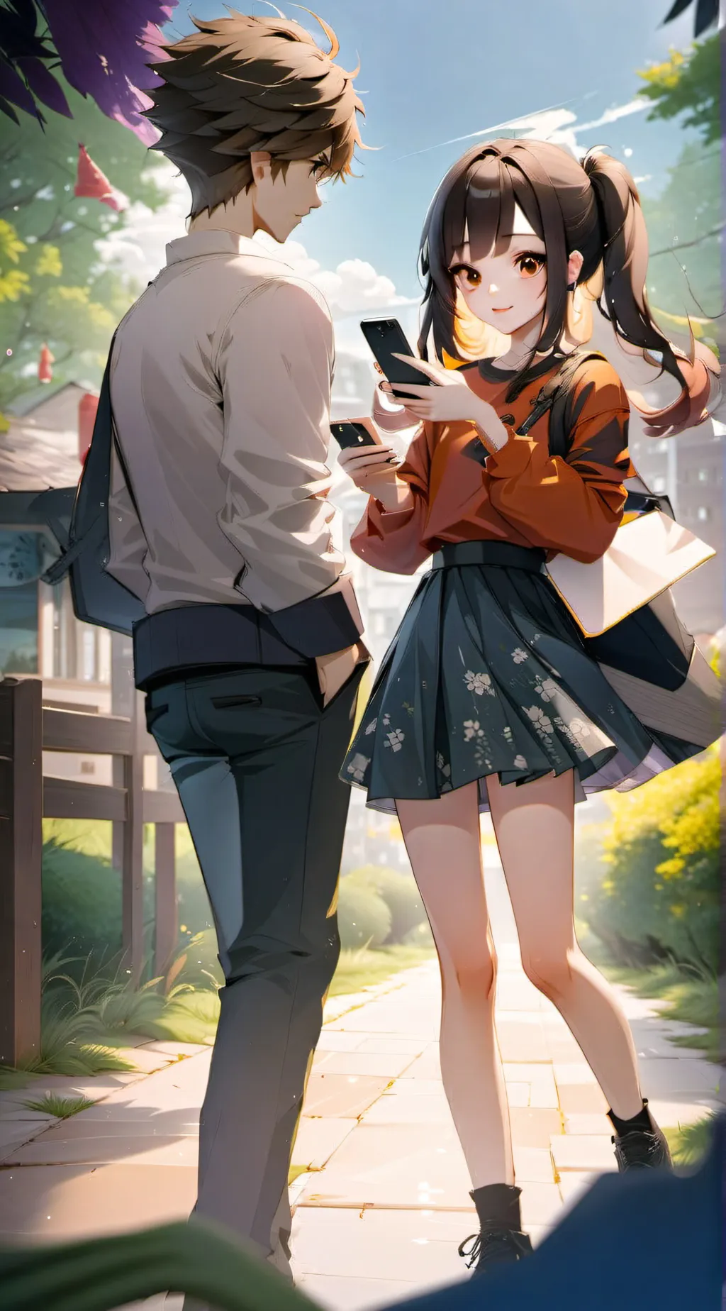 ai character: Finn and Cassie  background