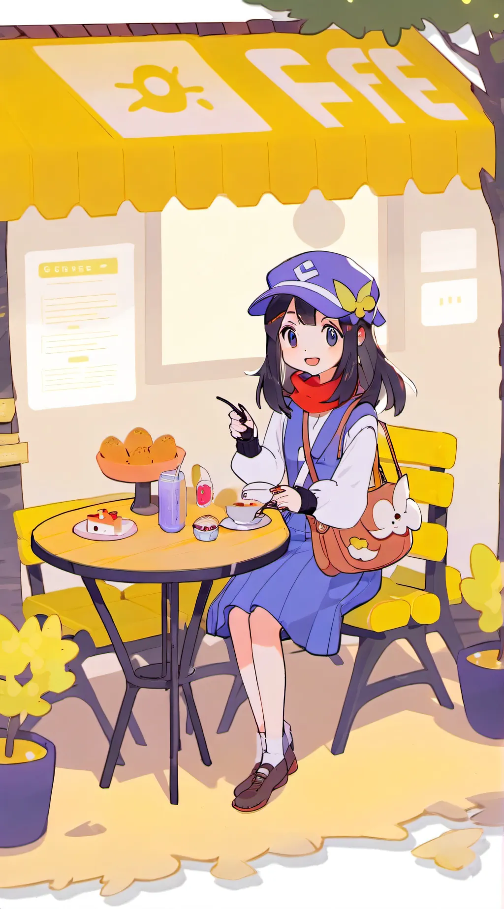 ai character: pokemon cafe background