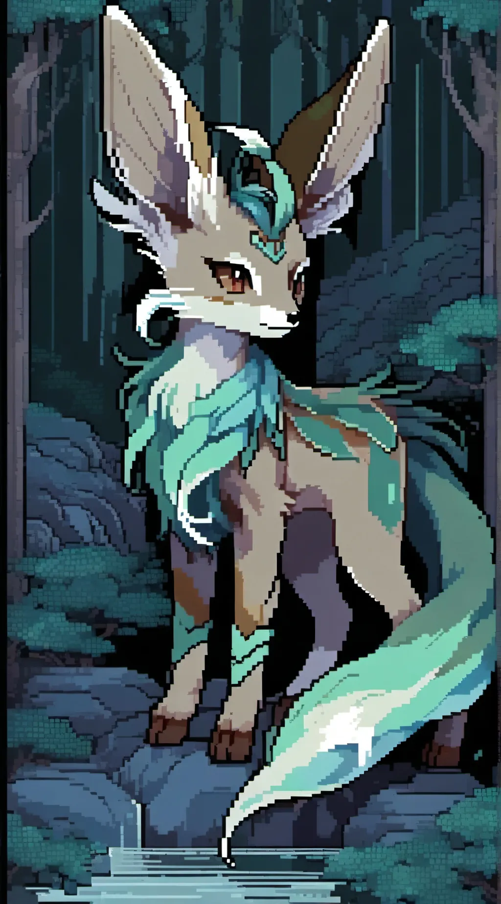 ai character: fossil fern background