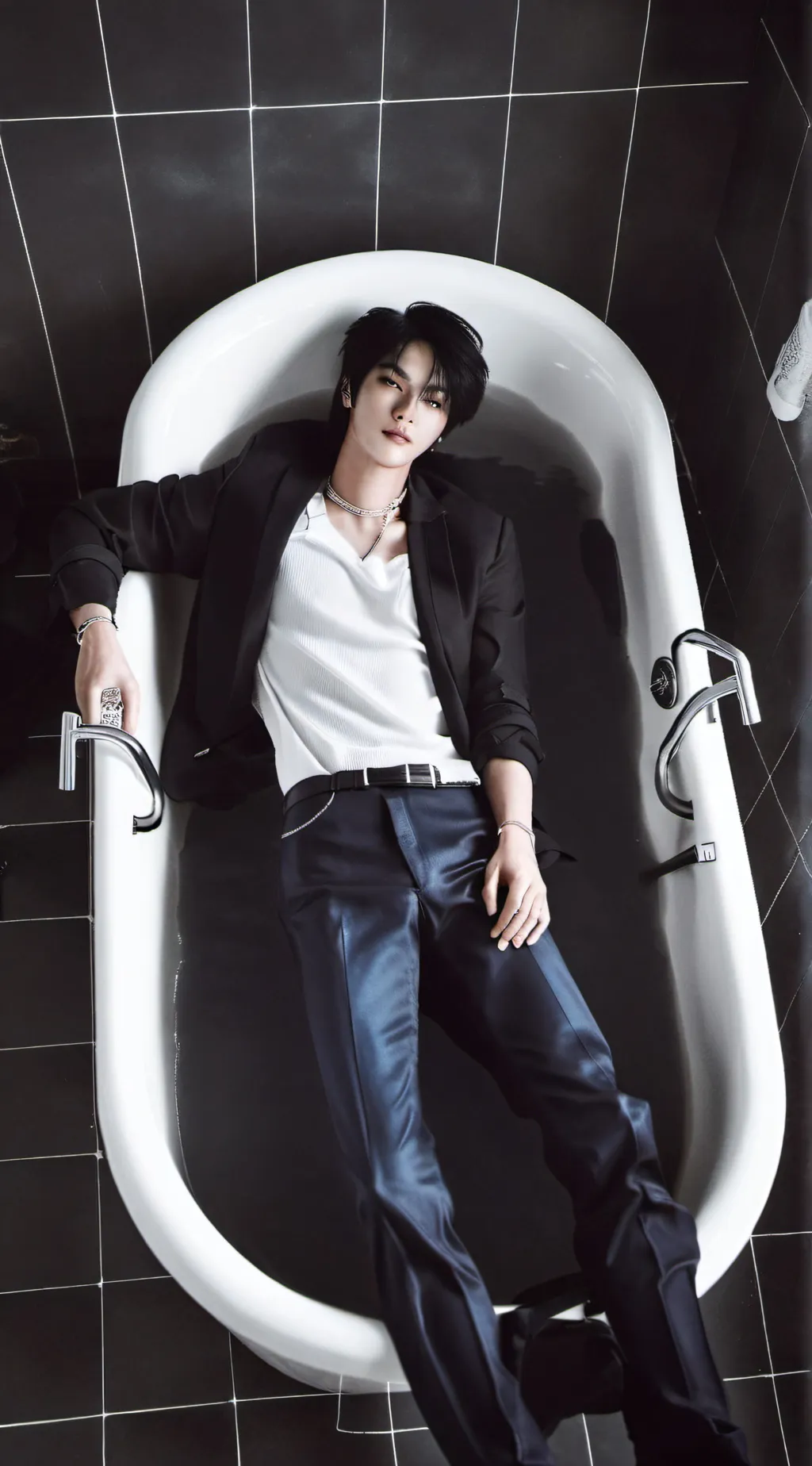 ai character: hyunjin from skz background