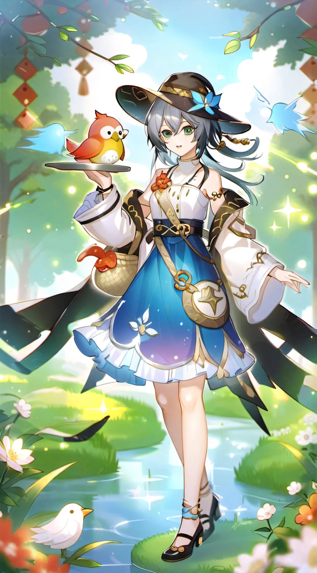 ai character: Nahida & Wanderer background