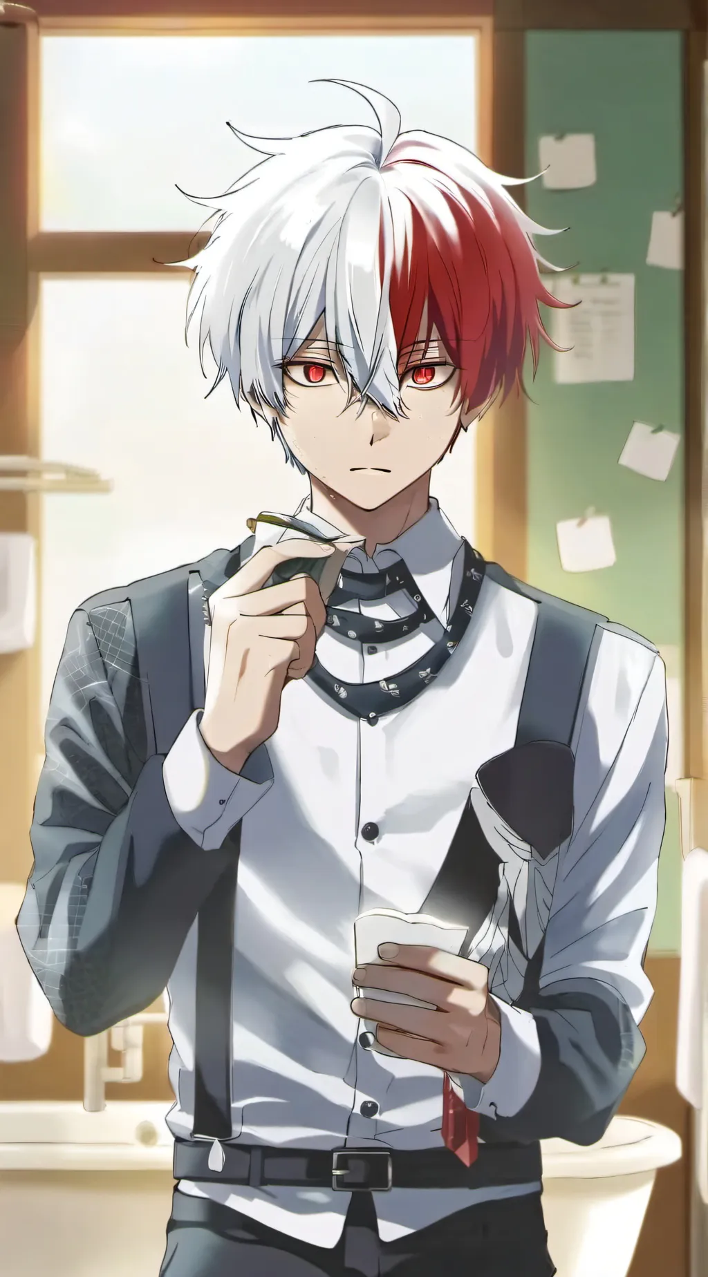 ai character: Shoto Todoroki  background