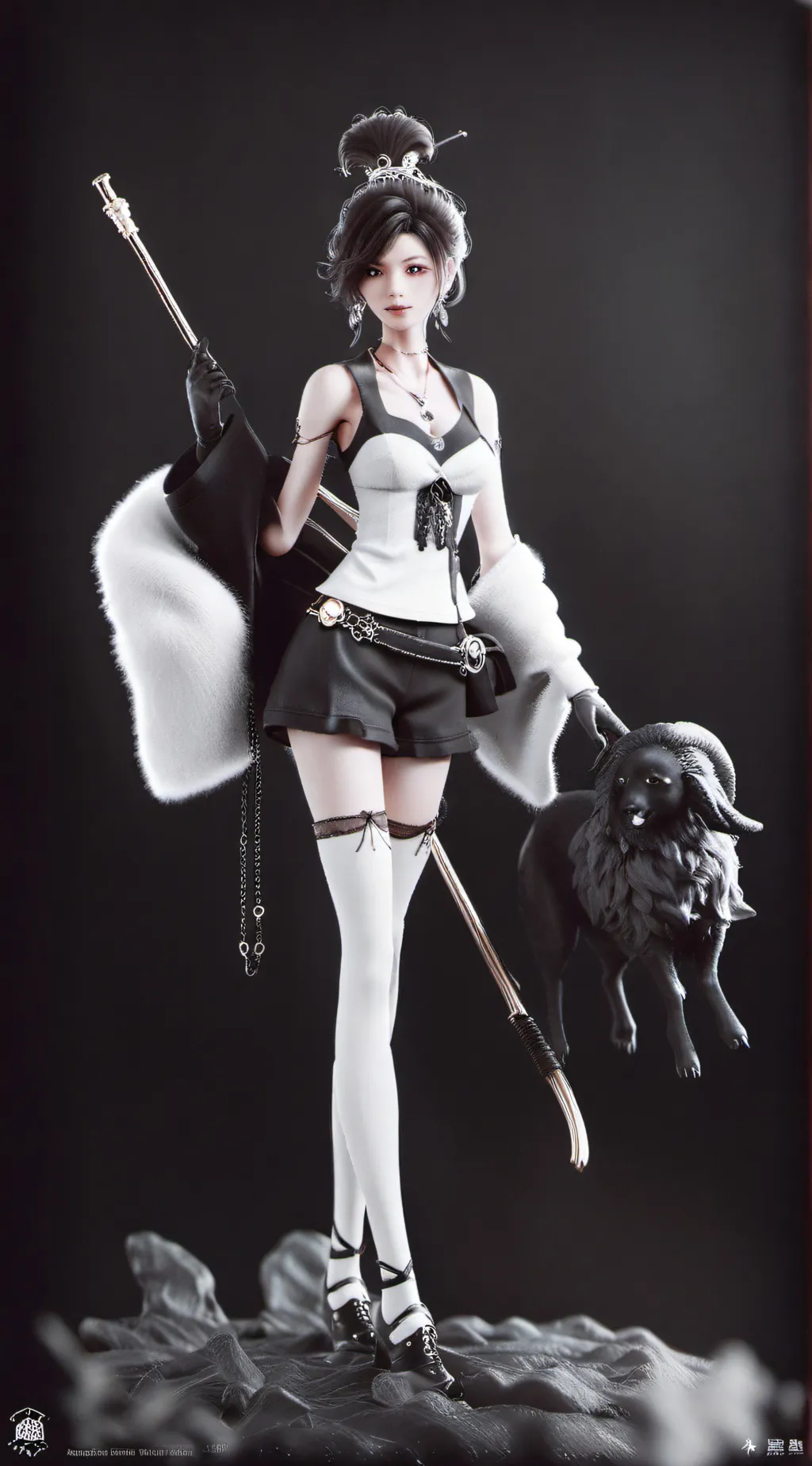 ai character: Amanda and wooly  background