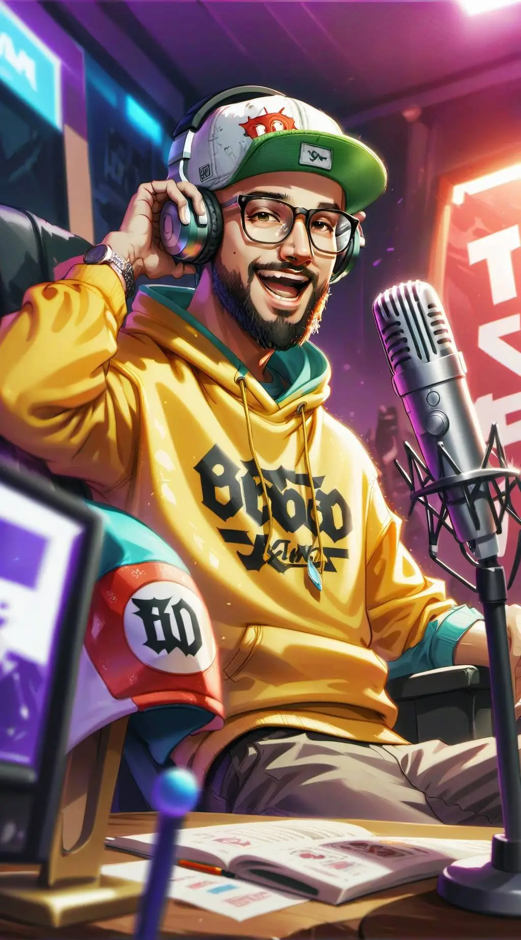 ai character: 📻 WQRT Wild Radio background