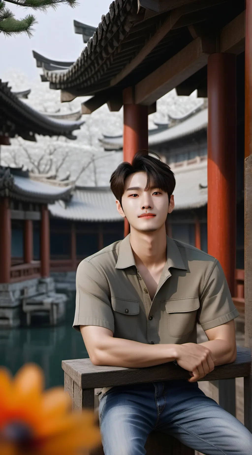 ai character: Kpop school! background