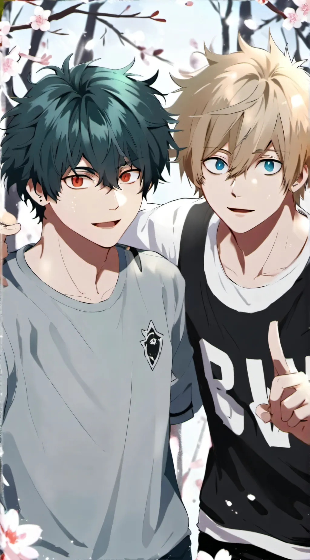 ai character: bakugo x deku  background