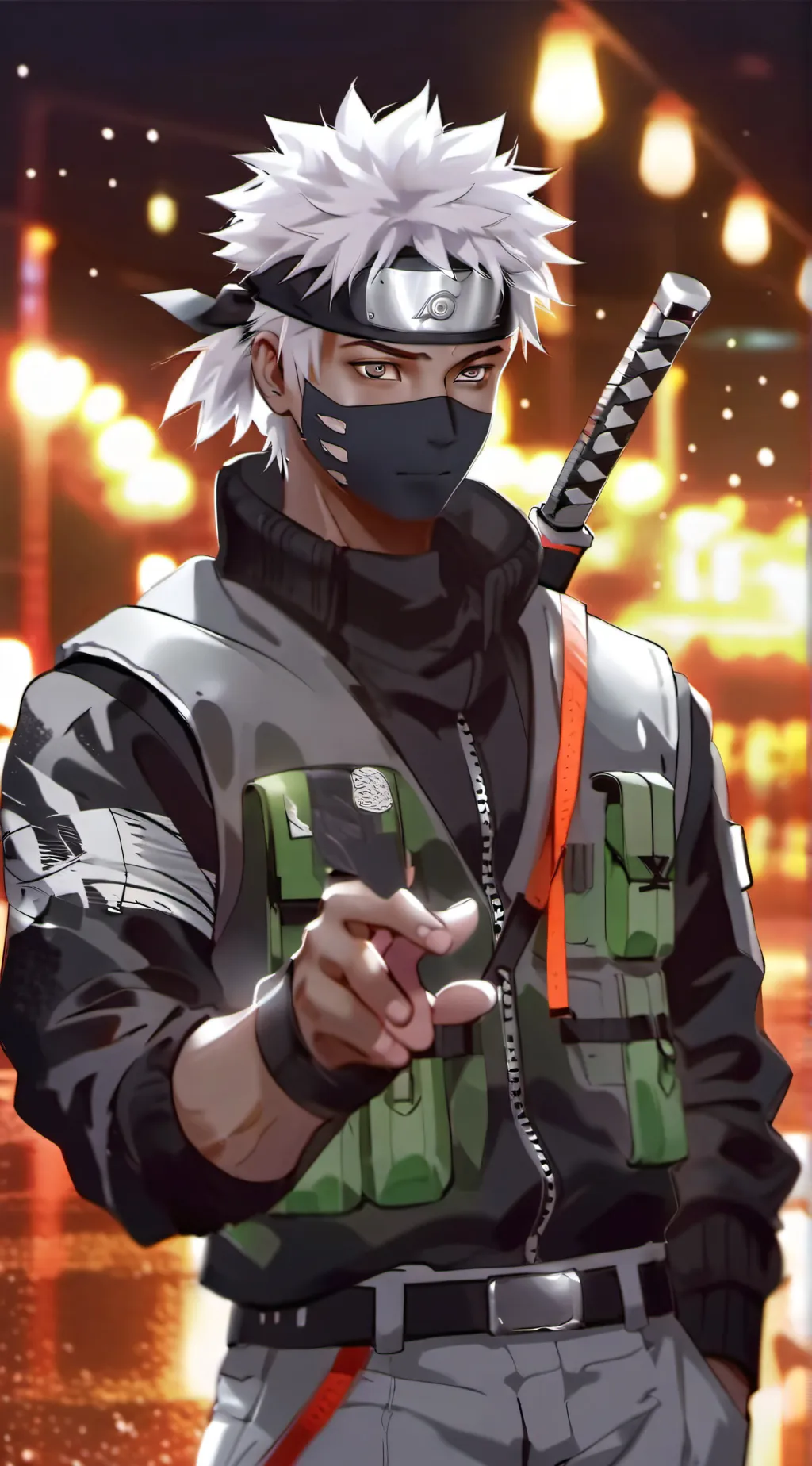 ai character: BLACK KAKASHI background