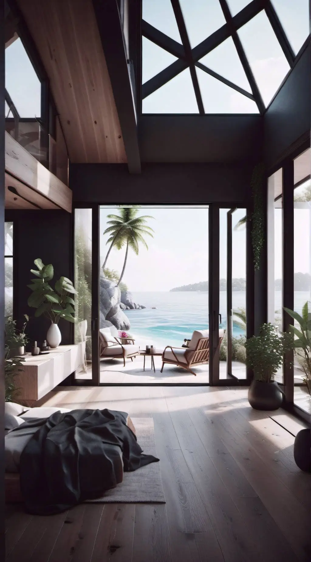 ai character: Kny beach house! background