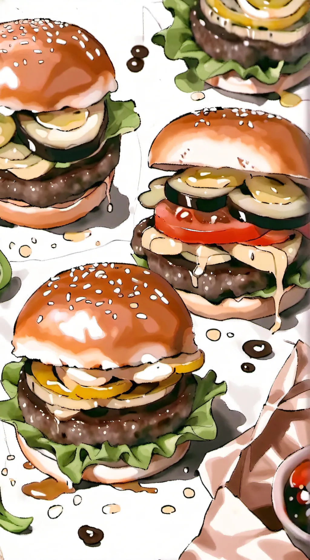 ai character: burger family  background