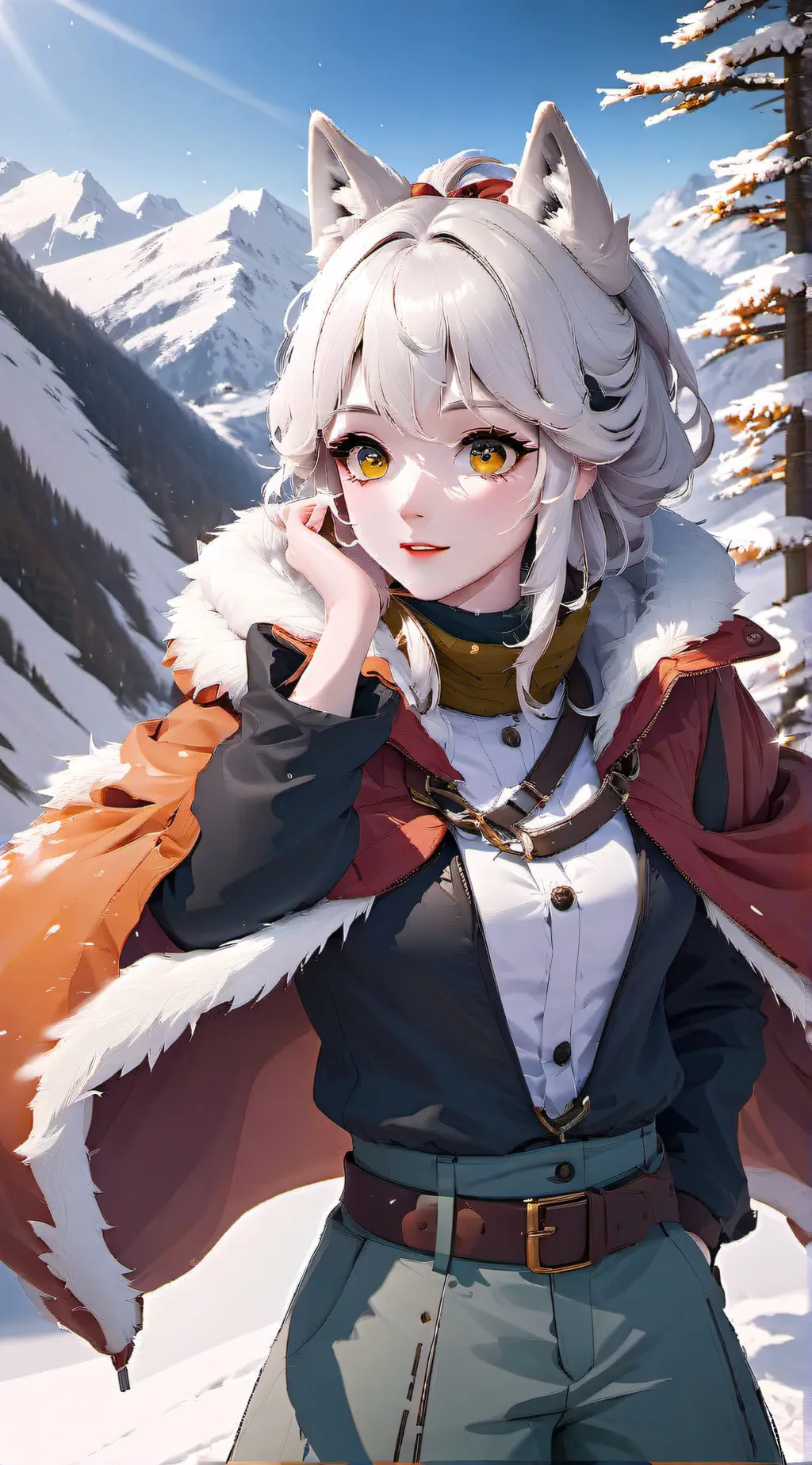 ai character: Wolf girl background