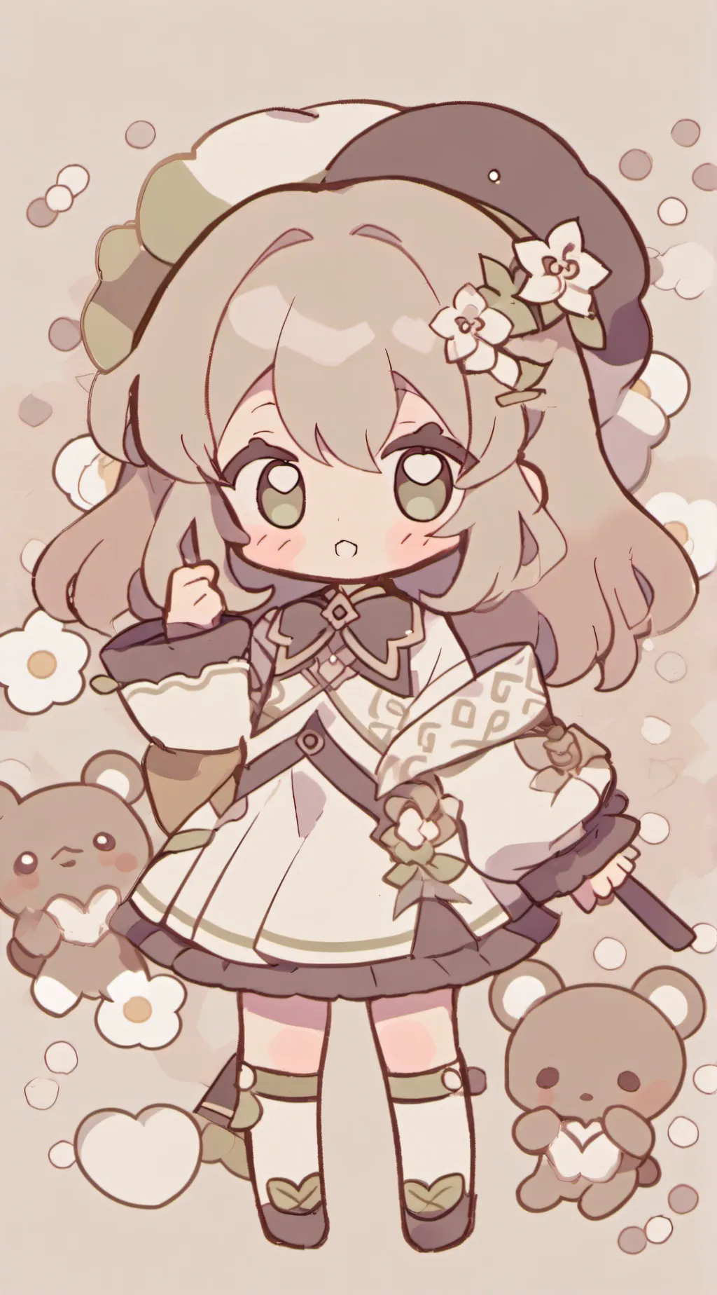 ai character: peri bocil bear🐻🌻 background