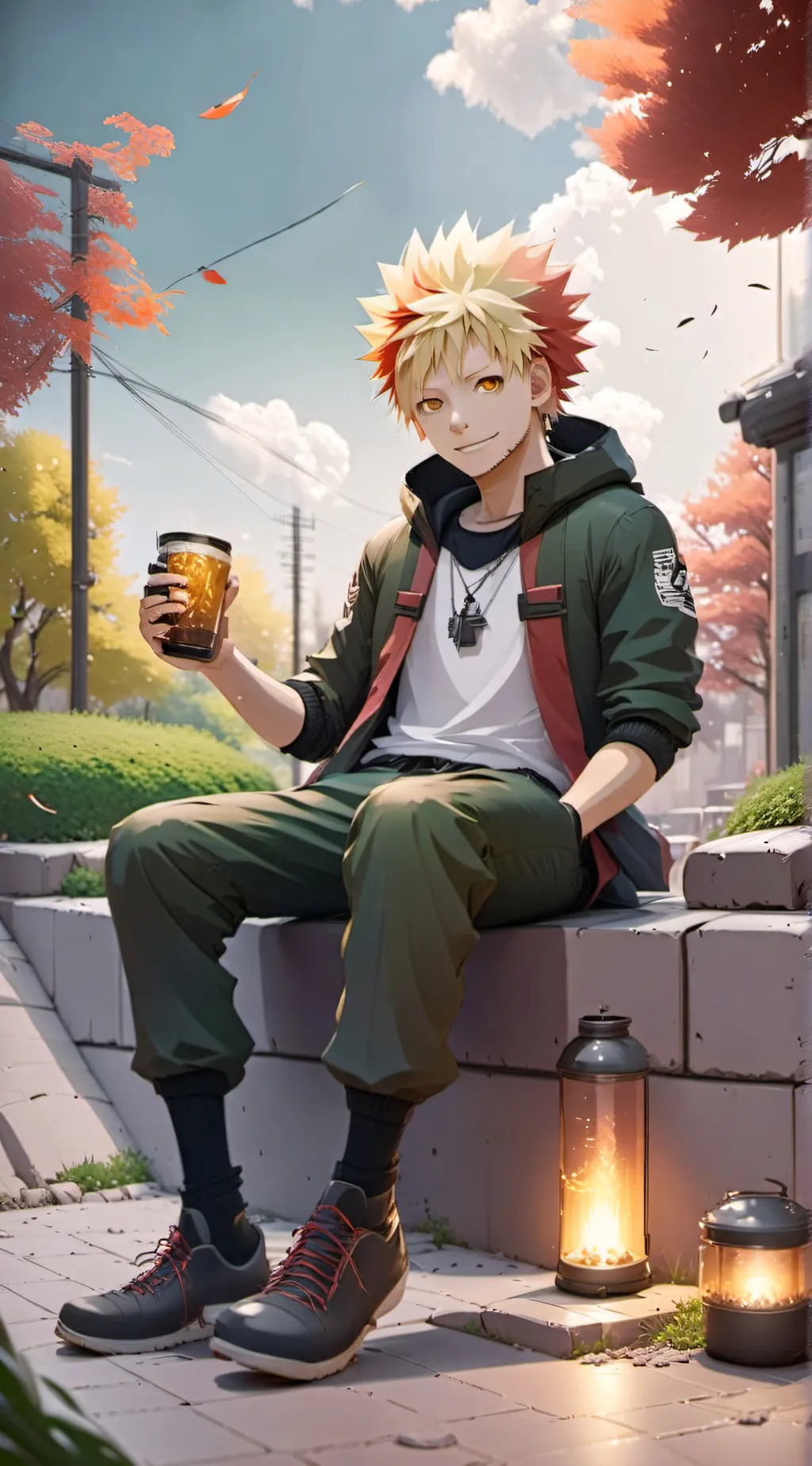 ai character: bakugo  background
