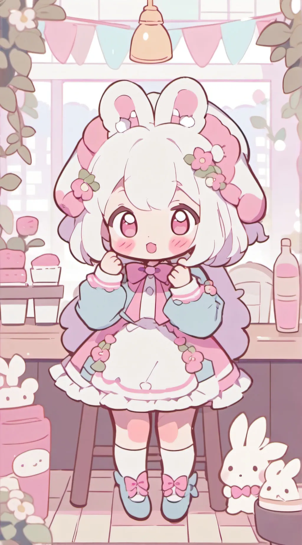 ai character: 🐇Bunny Café🌷 background