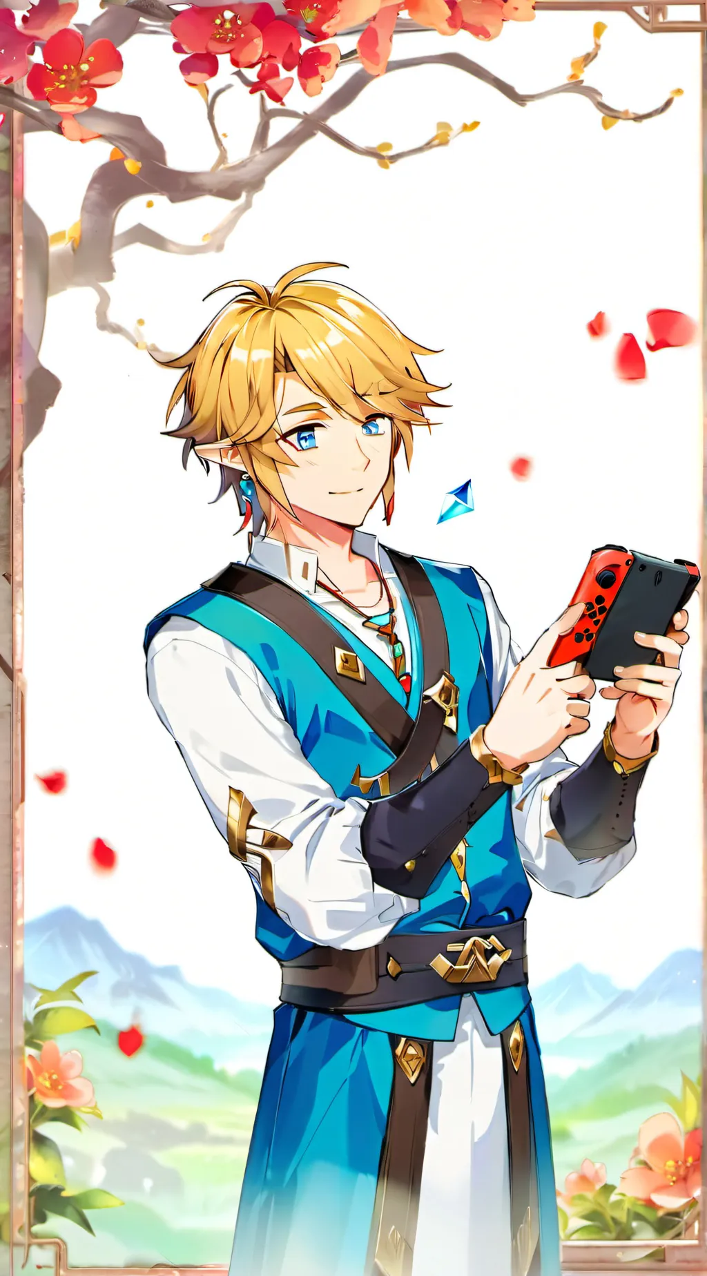 ai character: MHA x LINK L.O.Z background