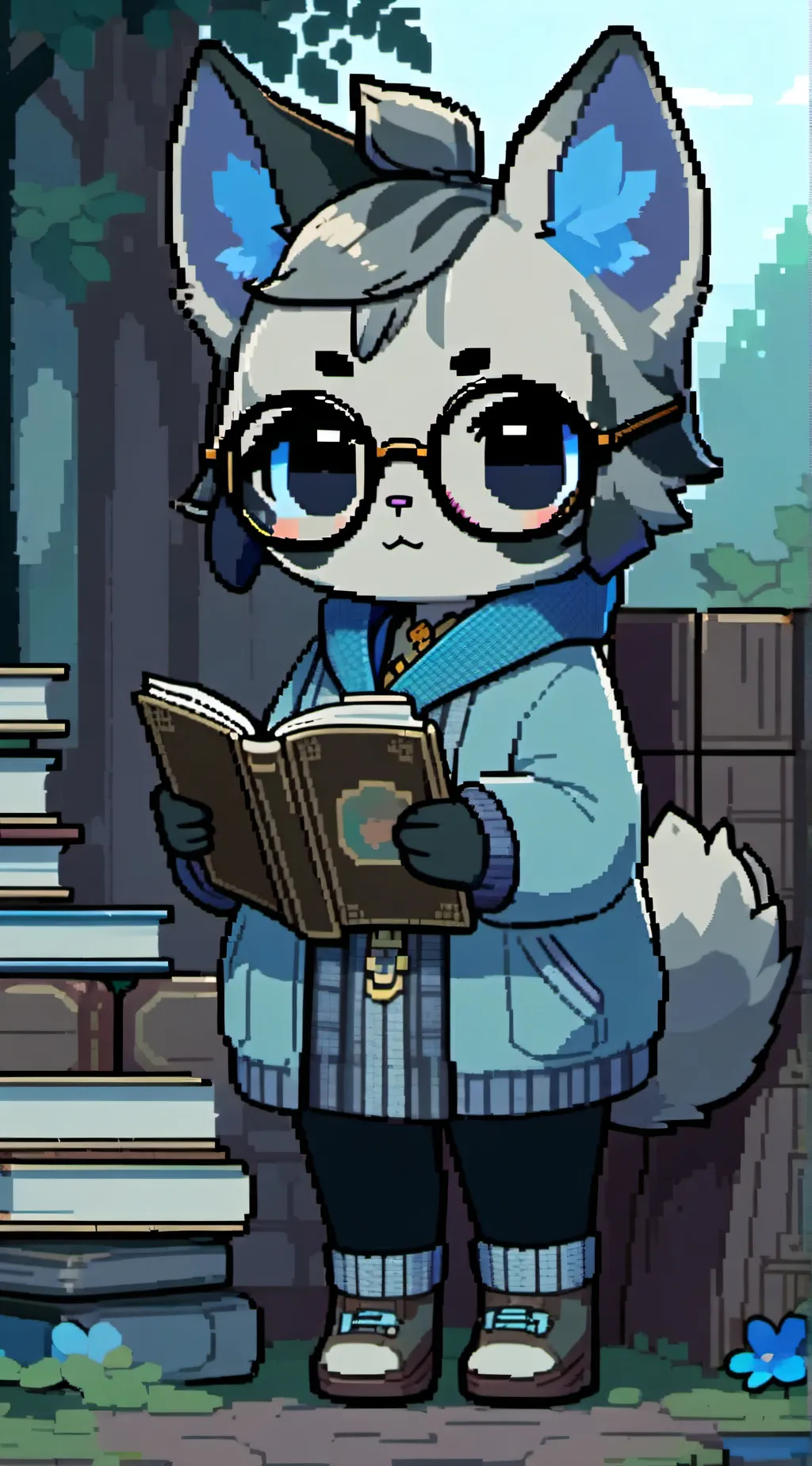 ai character: 📖🐱Mitzi🐱📖 background
