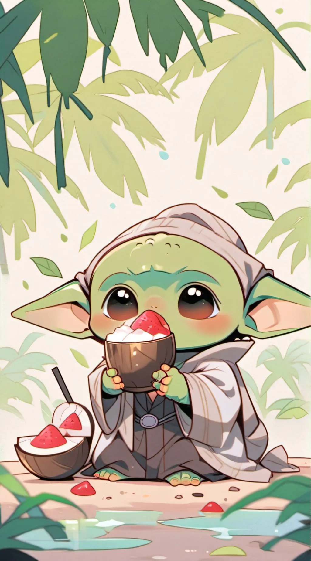 ai character: baby Yoda background