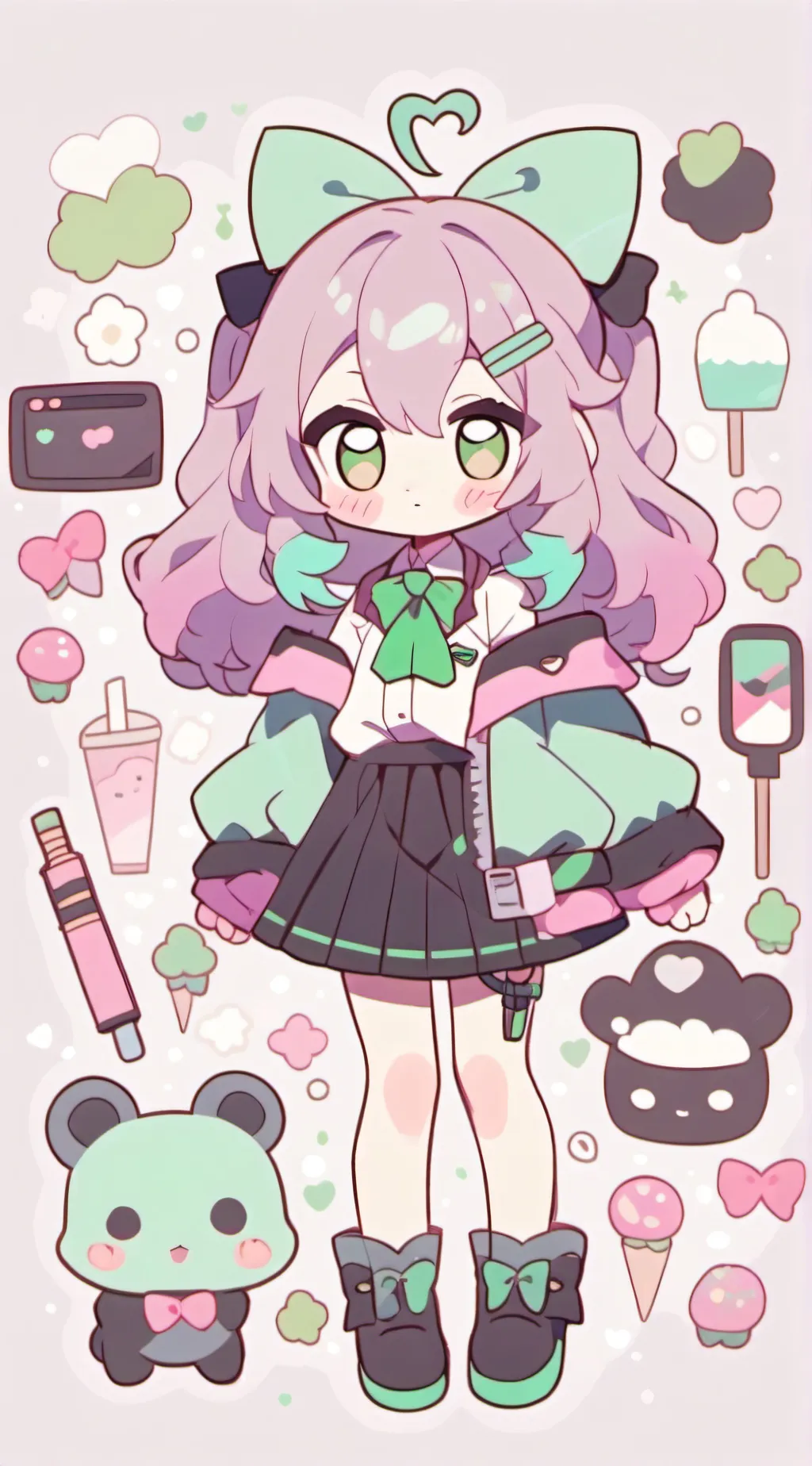 ai character: ! Vee ! background