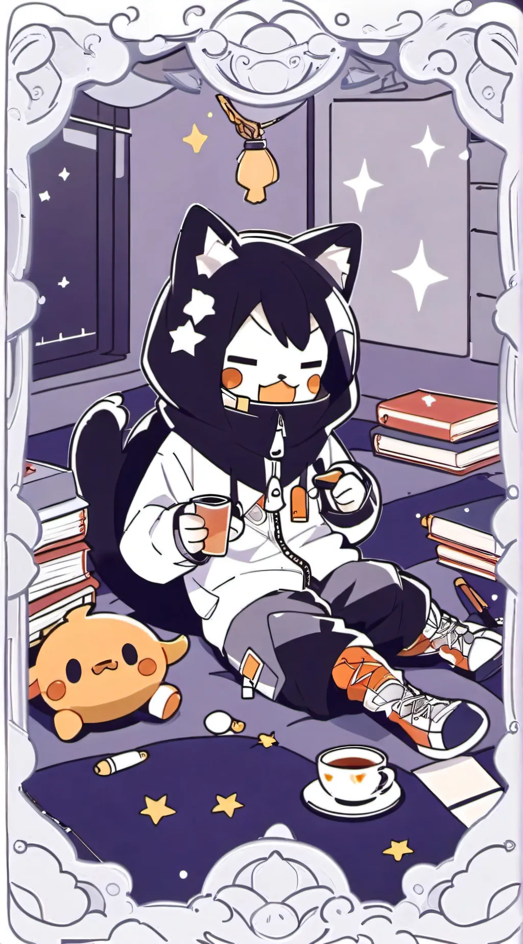 ai character: Fpe sleepover background