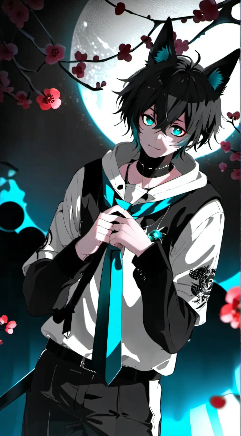 ai character: cat muichiro  background